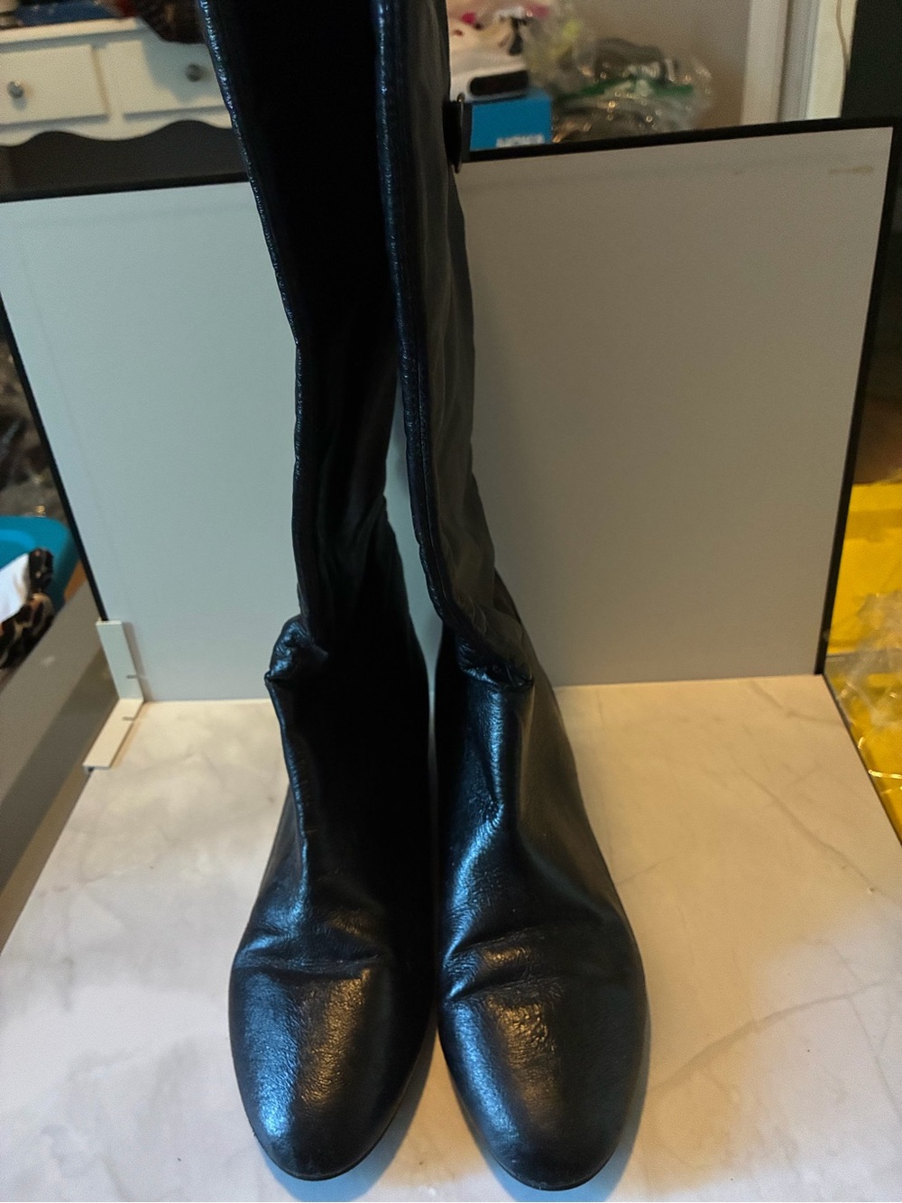 Women's Dress Boots with Wedge Heel in Black